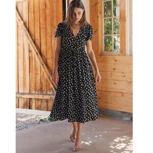 Christy Dawn THE DAWN Dress In Black Floral Print